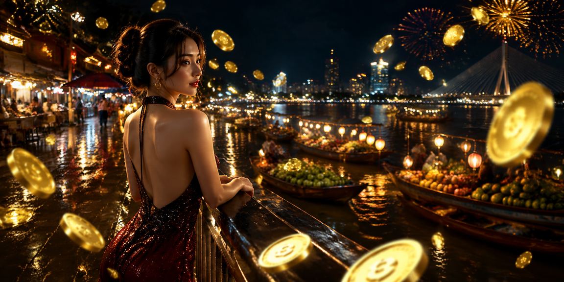 Không gian giải trí casino sôi động tại lễ hội vùng Mekong
