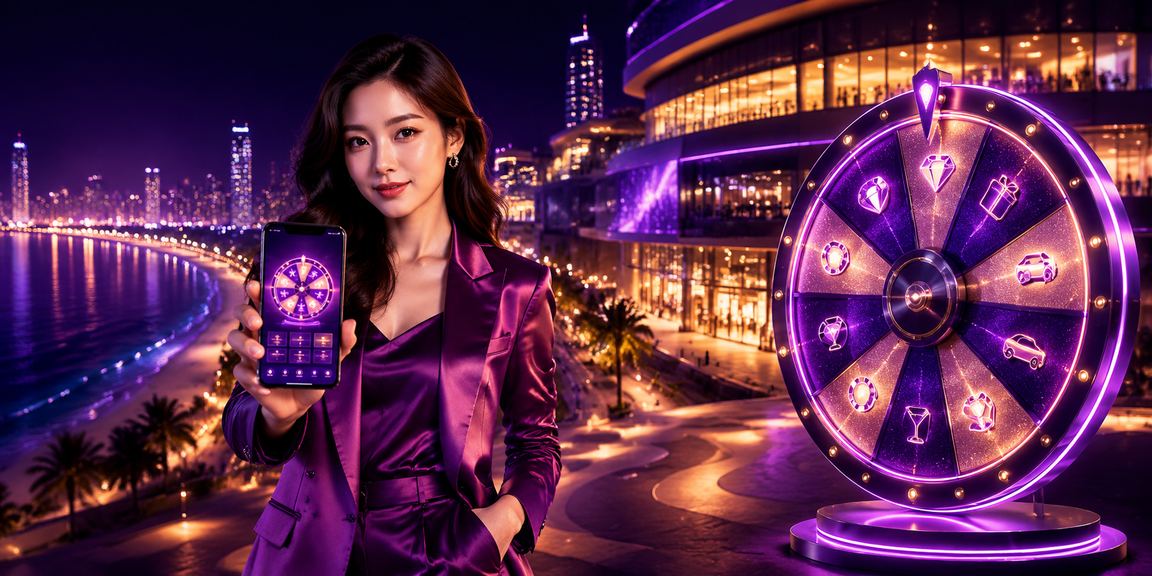 Bàn Roulette VIP ánh đèn neon về đêm tại Nha Trang – không khí casino sang trọng